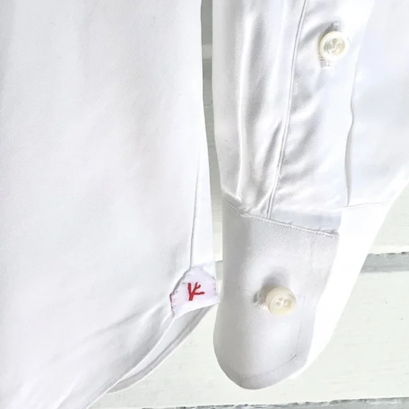 ISAIA Classic 100% Cotton White Dress Shirt - 17/43 - Picture 2 of 9